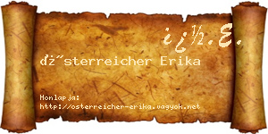 Österreicher Erika névjegykártya
